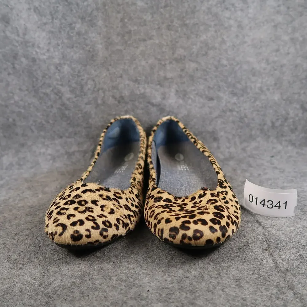 Dr Scholls Shoes Womens 9 Ballet Flats Animal Print Fur Slip On Round Toe Casual